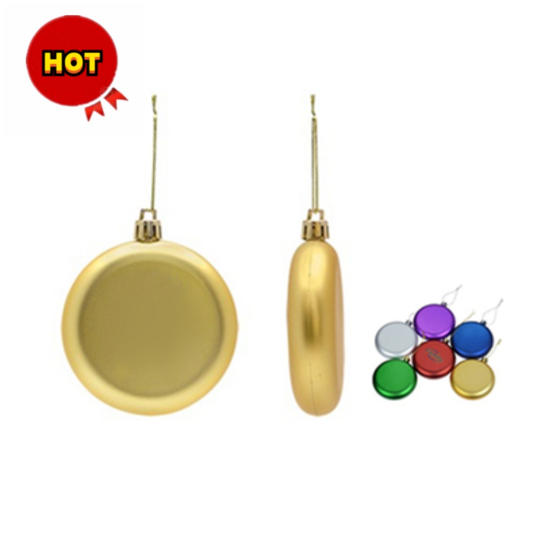 Shatterproof Flat  Ornament 8cm,Gold