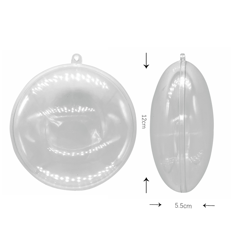 DIY Acrylic Flat Round Fillable Bauble 12cm