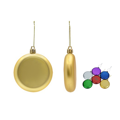 Shatterproof Flat Round Ornament 8cm,Gold 