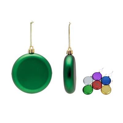 Shatterproof Flat Round Ornament 8cm,Green