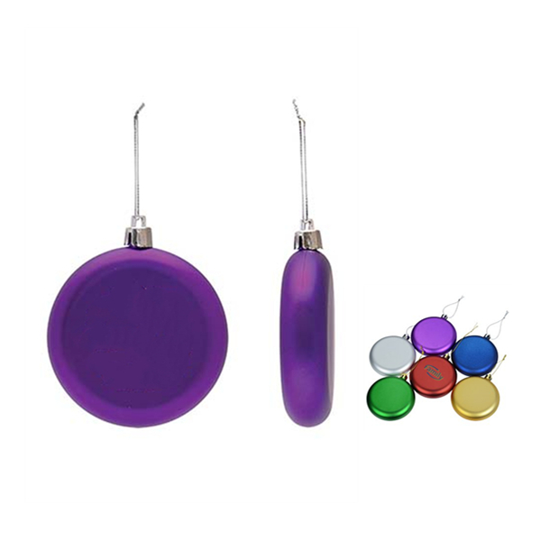 Shatterproof Flat Round Ornament 8cm,Purple