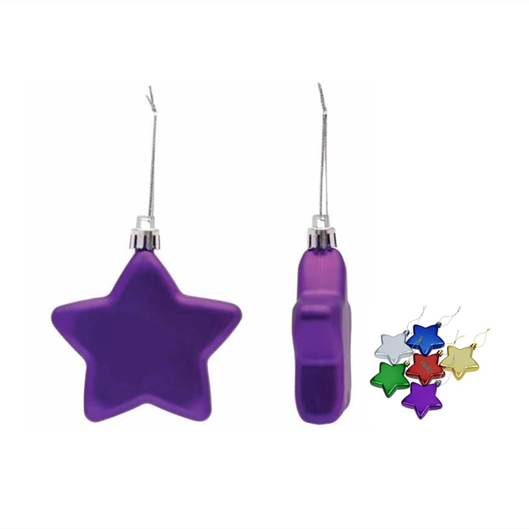 Shatterproof Star Ornament 8cm,Purple