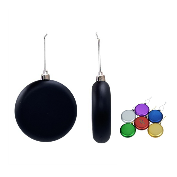 Shatterproof Flat Round Ornament 8cm,Black