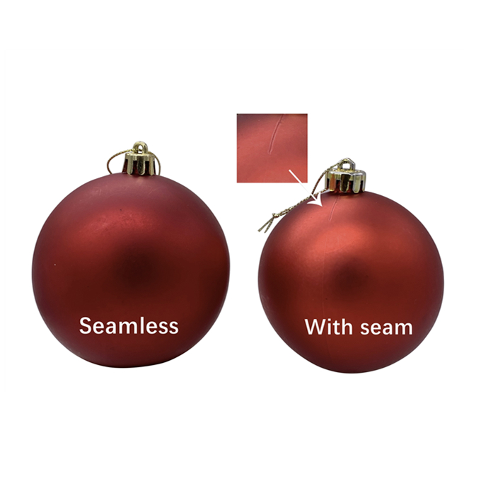 Seamless Shatterproof Ball Ornament 10cm,Matt Red