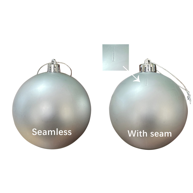 Seamless Shatterproof Ball Ornament 10cm,Matt Silver