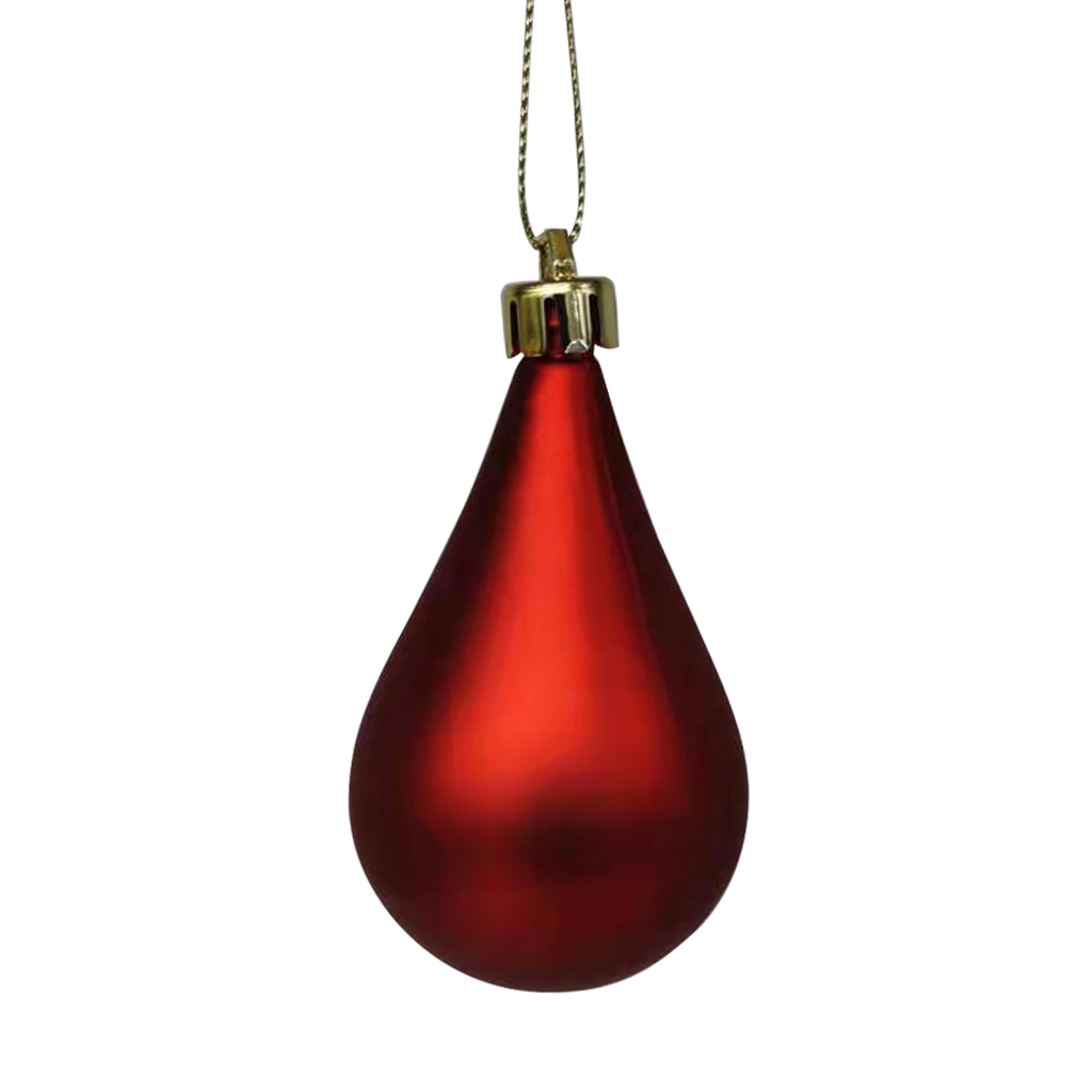 Shatterproof Water Drop Ornament 8cm,Red