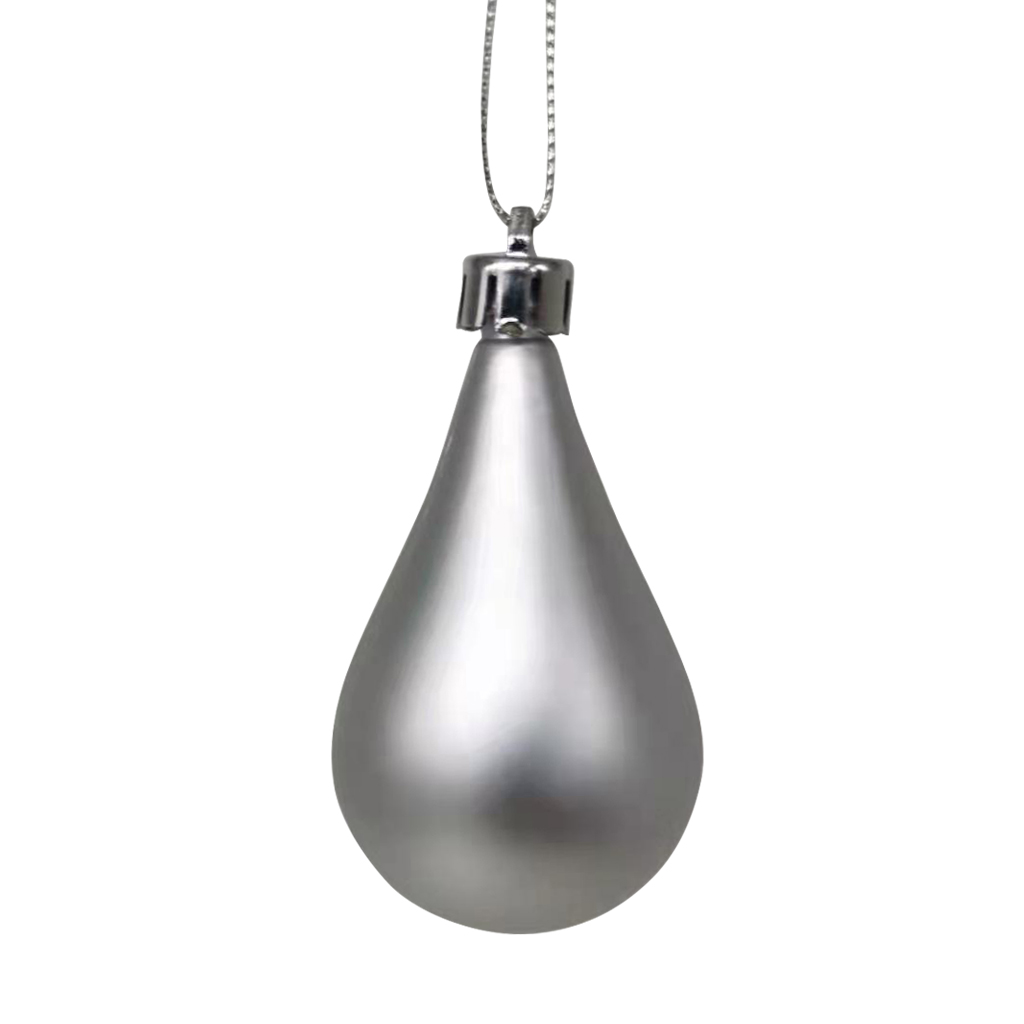 Shatterproof Water Drop Ornament 8cm,Silver