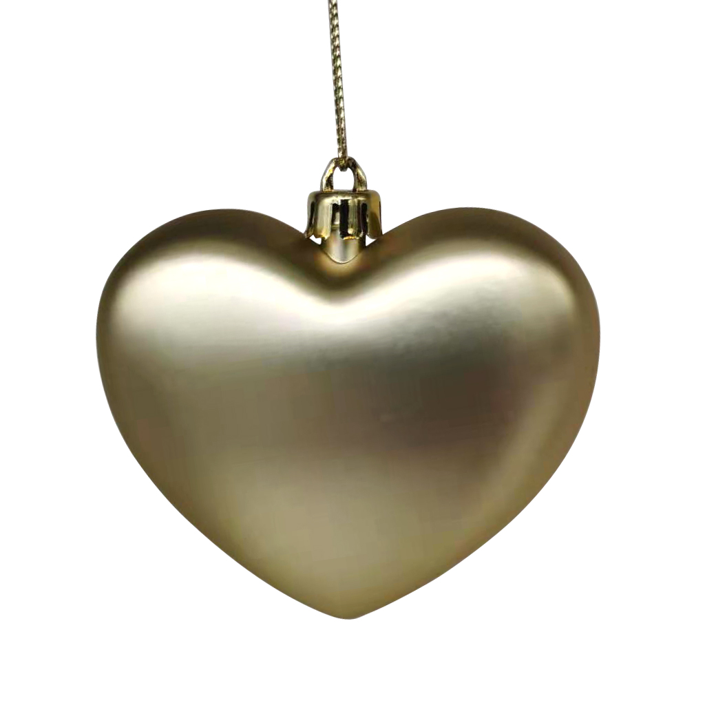 Shatterproof Heart Ornament 9cm,Gold