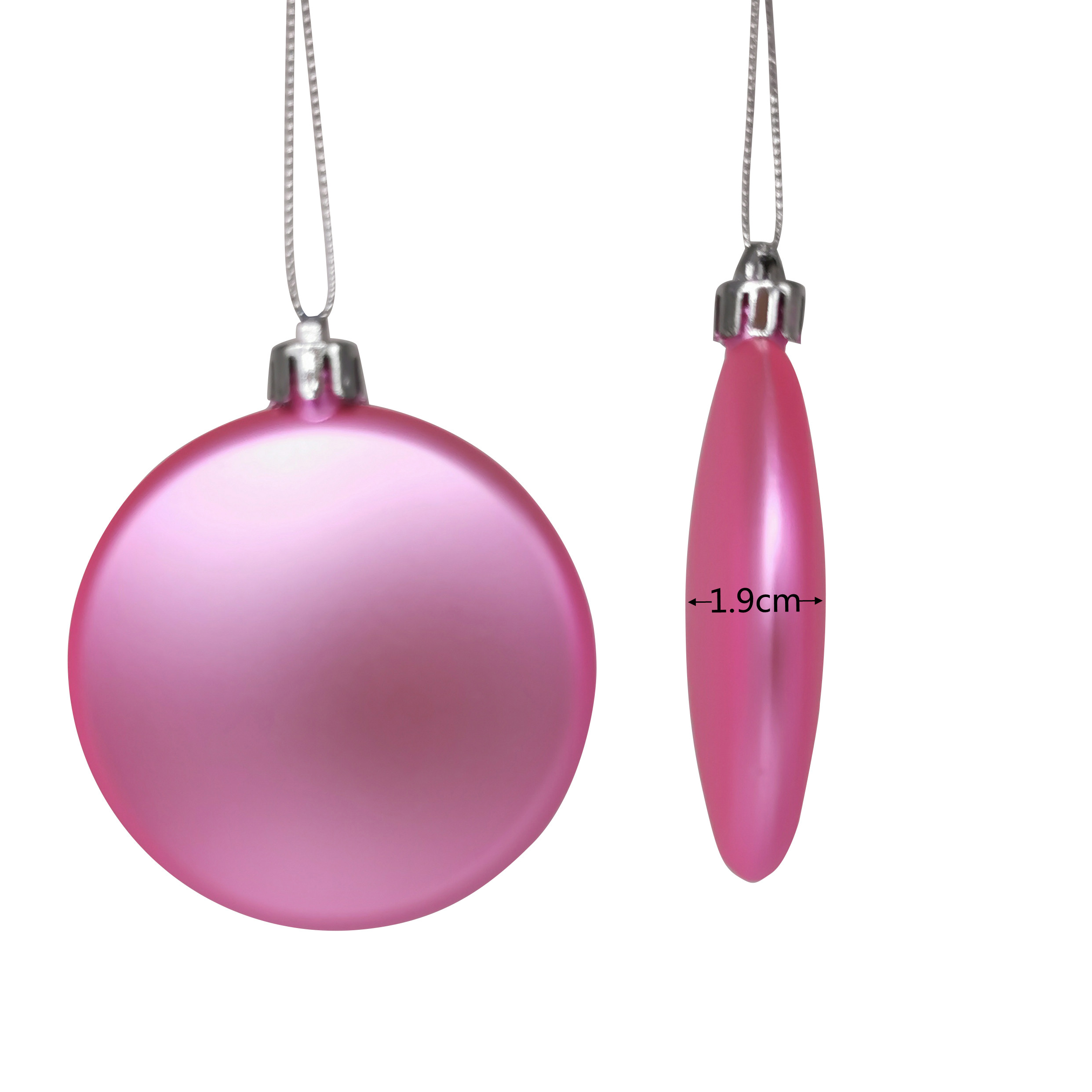 Shatterproof Flat Ornament 8cm,Pink