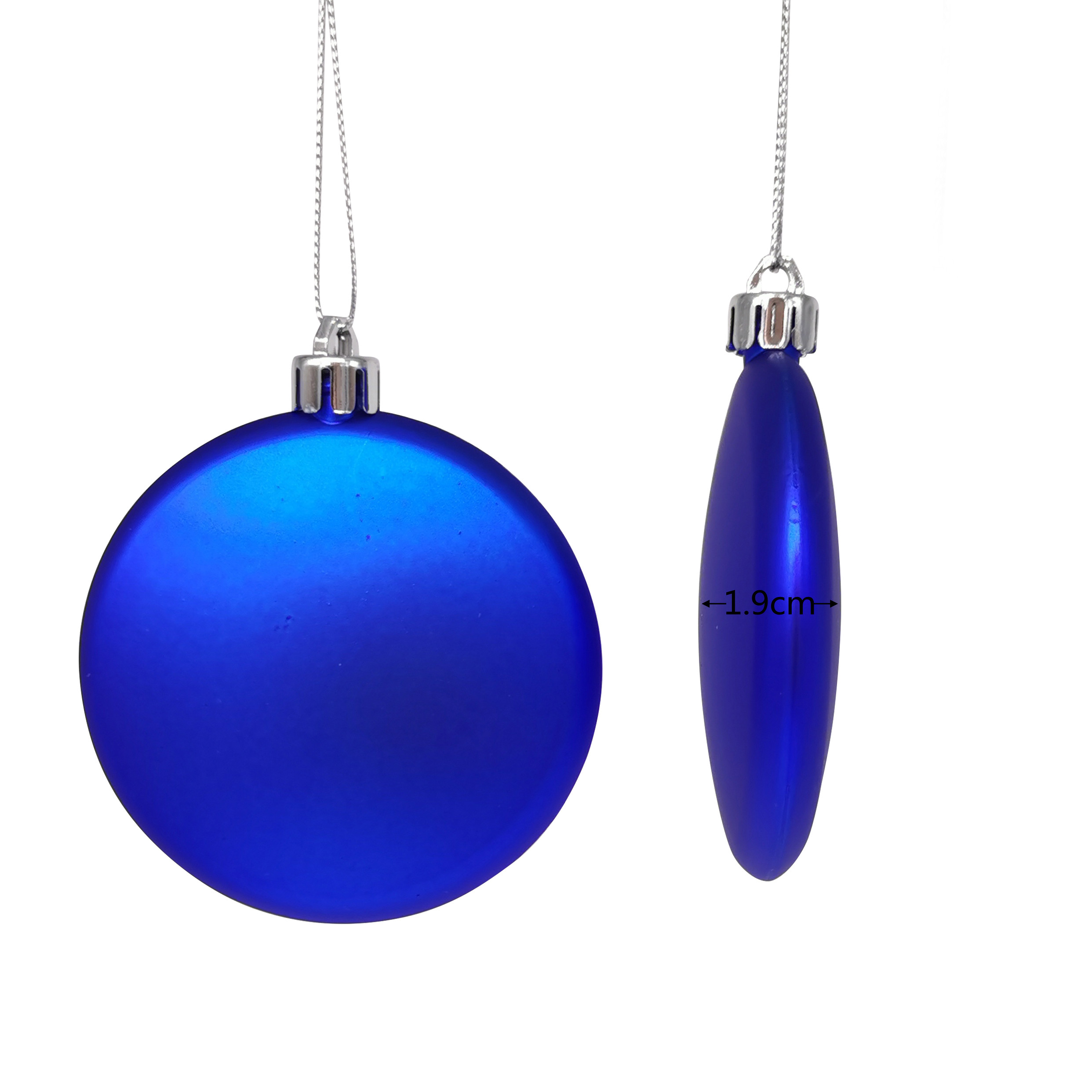Shatterproof Flat Ornament 8cm,Blue