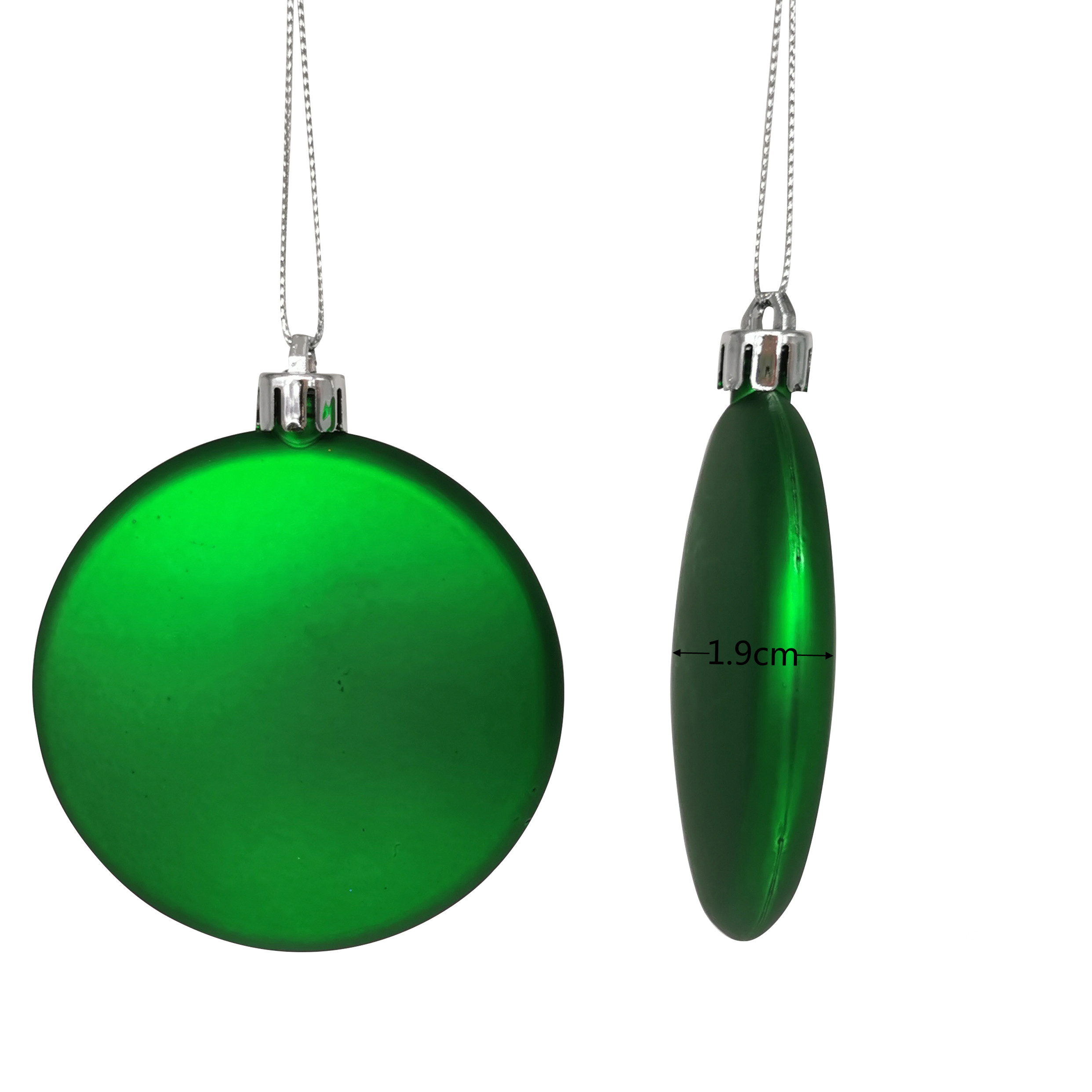 Shatterproof Flat Ornament 8cm,Green