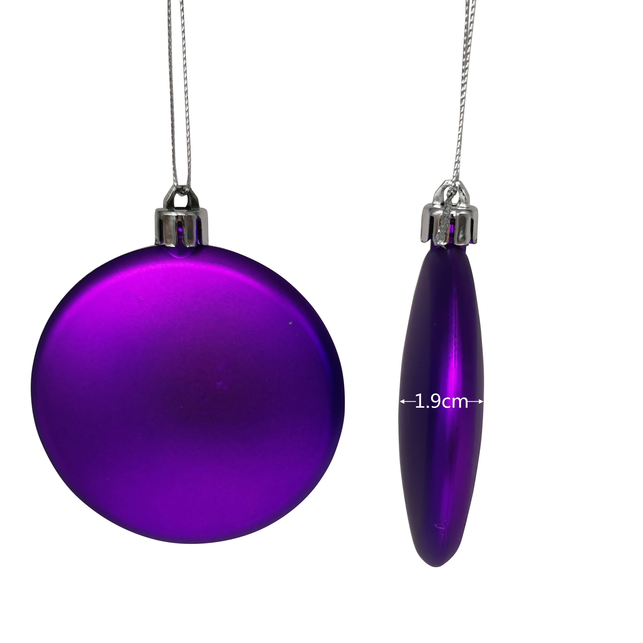 Shatterproof Flat Ornament 8cm,Purple
