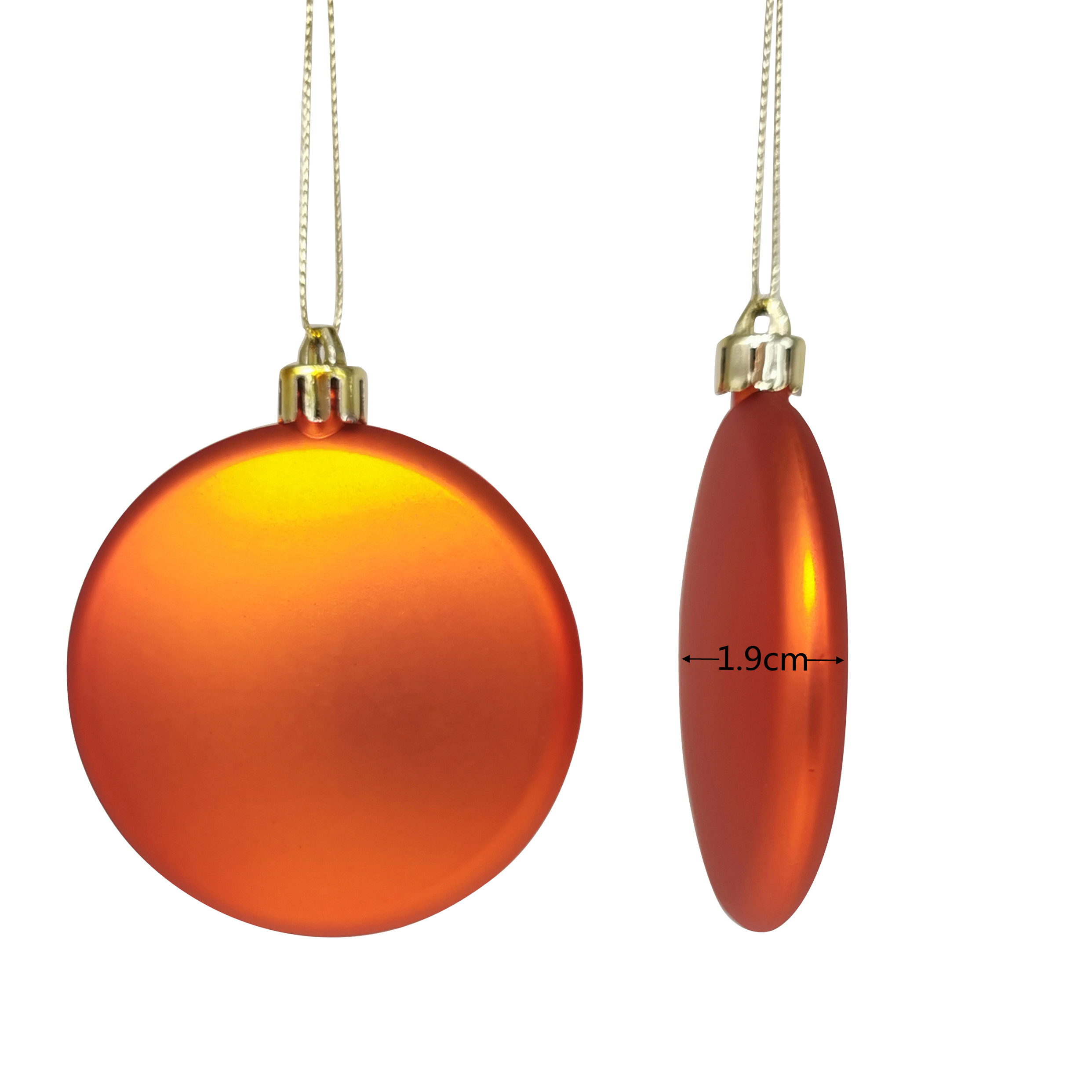 Shatterproof Flat Ornament 8cm,Orange