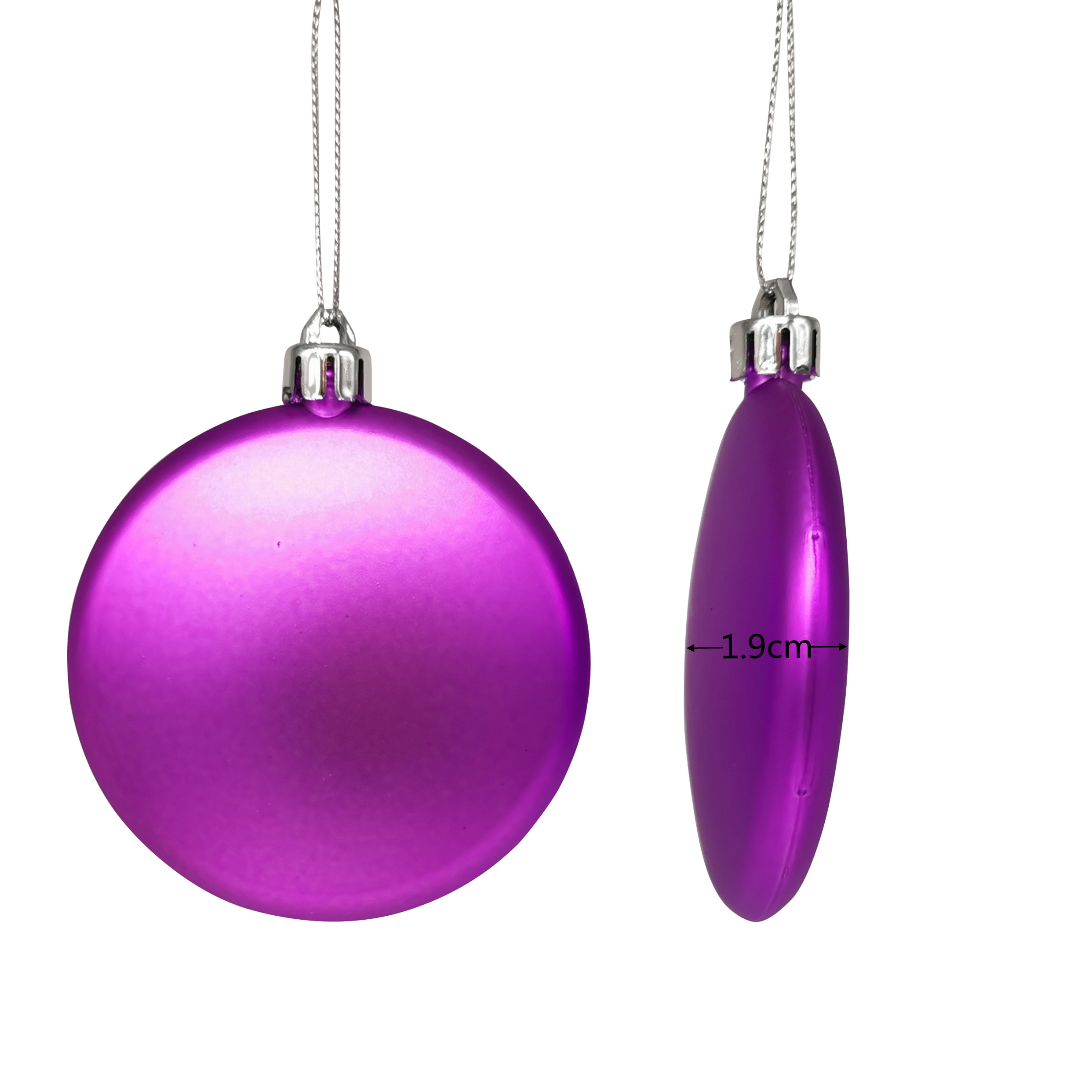 Shatterproof Flat Ornament 8cm,Lilac