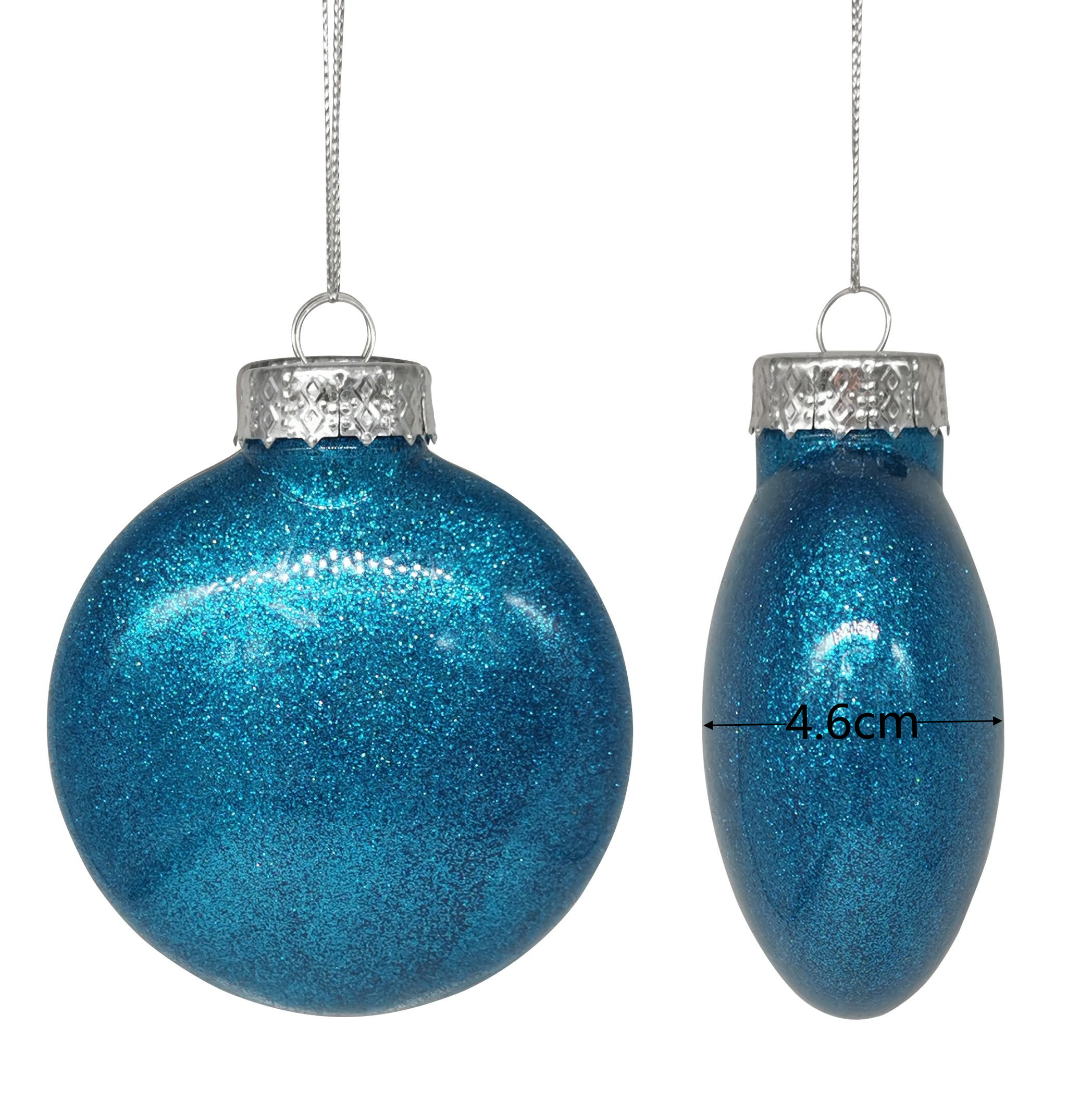 Shatterproof Round Disk With Glitter 9cm,Blue
