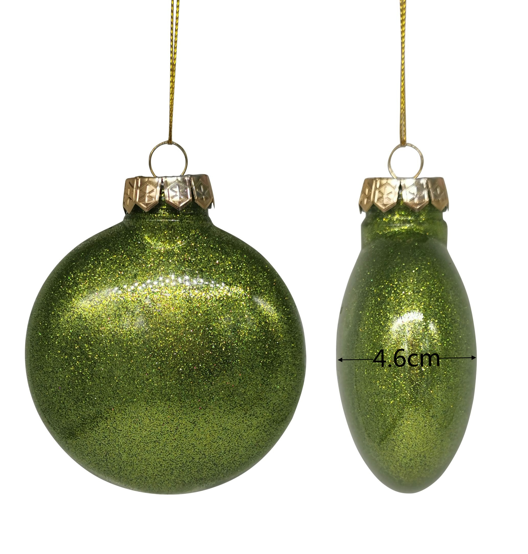 Shatterproof Round Disk With Glitter 9cm,Green