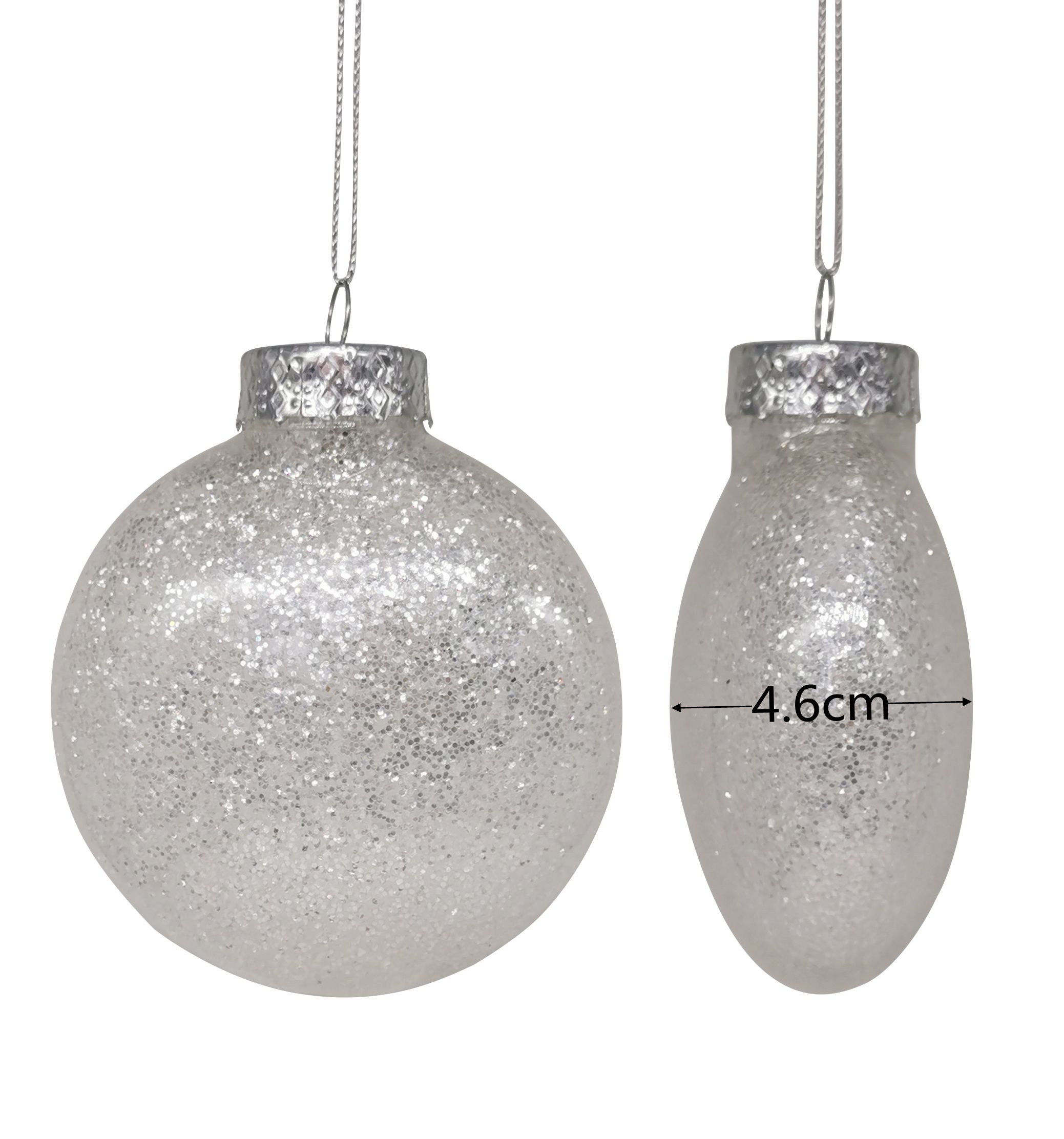 Shatterproof Round Disk With Glitter 9cm,White