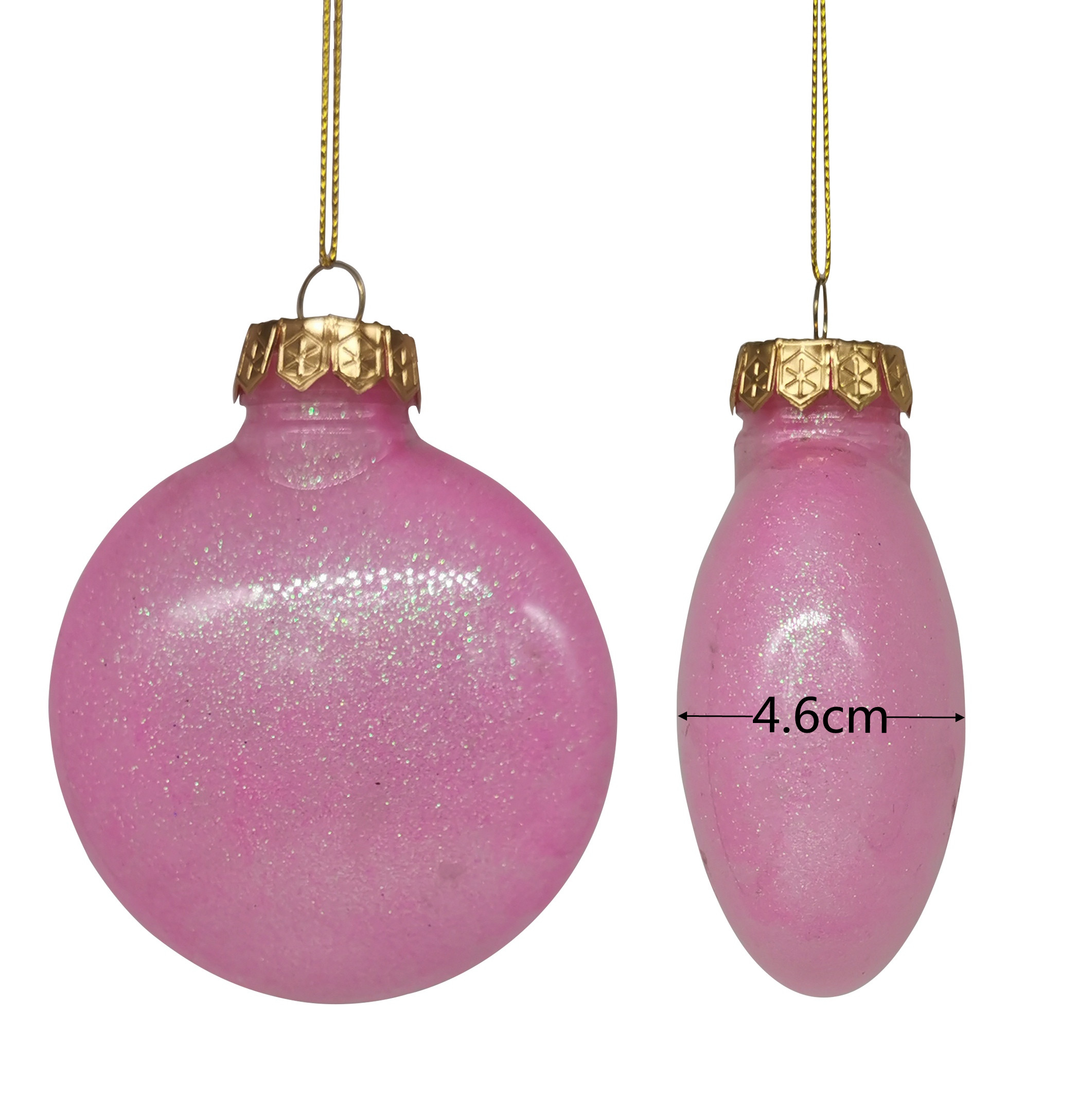 Shatterproof Round Disk With Glitter 9cm,Pink